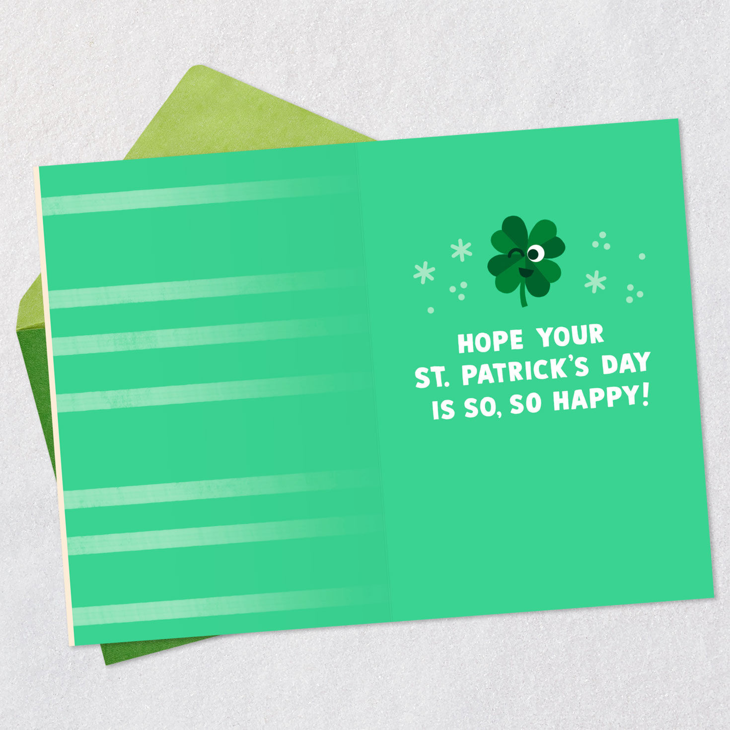 Letter Characters St. Patrick's Day Card for Grandson Open card with envelope image number 3