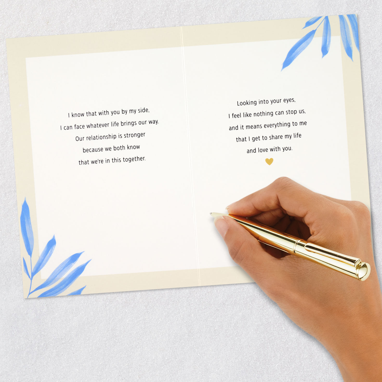 Blue Painted Leaves Husband Birthday Card Signing card image number 8