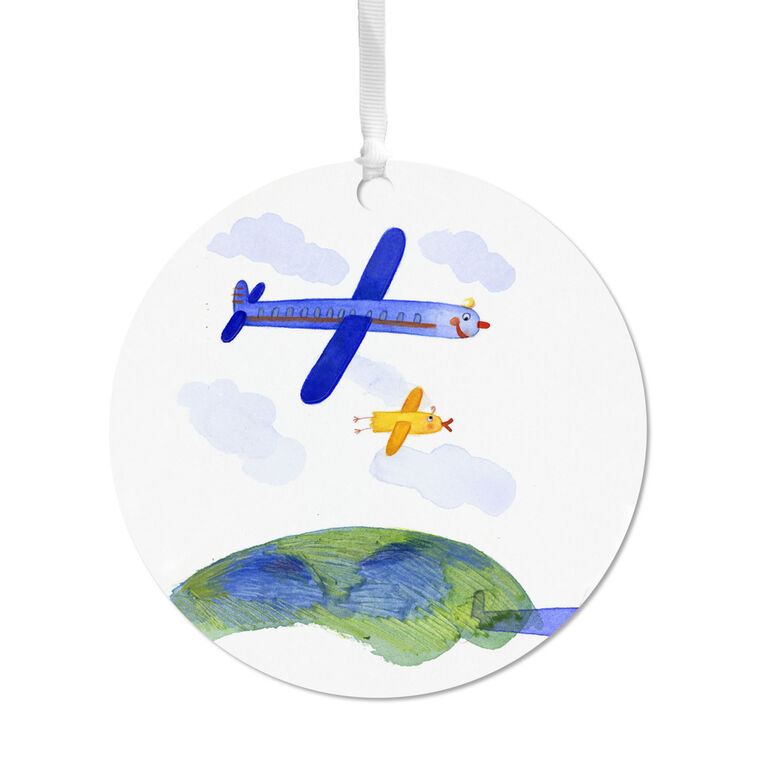 Design-Your-Own Round Metal Personalized Ornament, Custom Photo