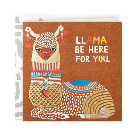 Llama Be Here for You Encouragement Card, , large