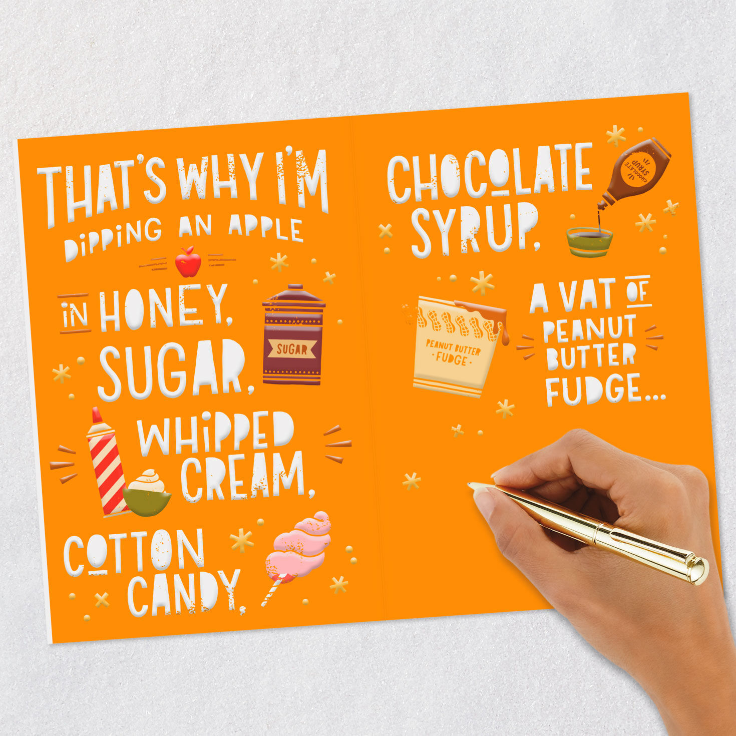 Apples, Honey, Cream & Sugar Rosh Hashanah Card signing card image number 8