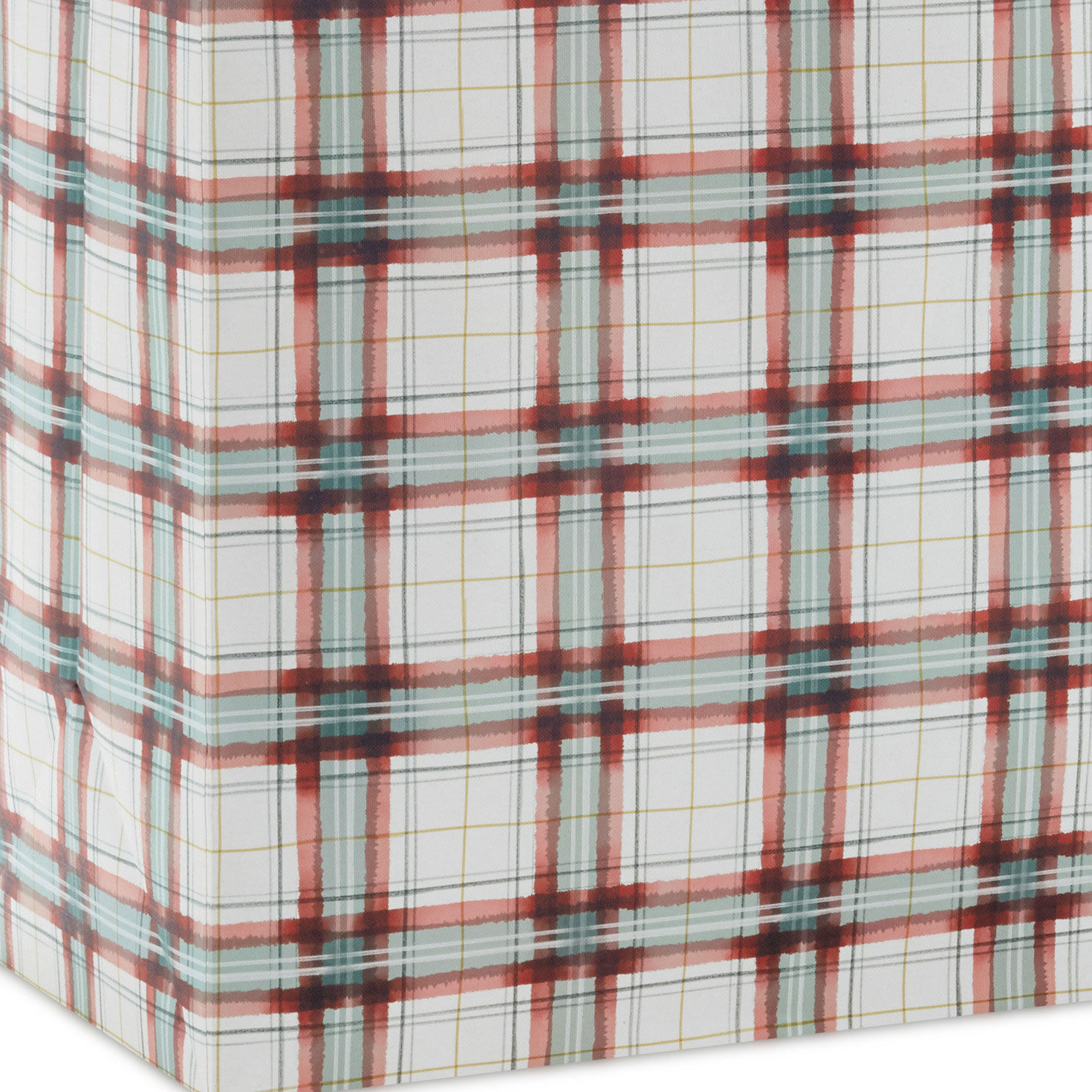Farmhouse Plaid on White Jumbo Christmas Gift Bag Base/Side Detail image number 5
