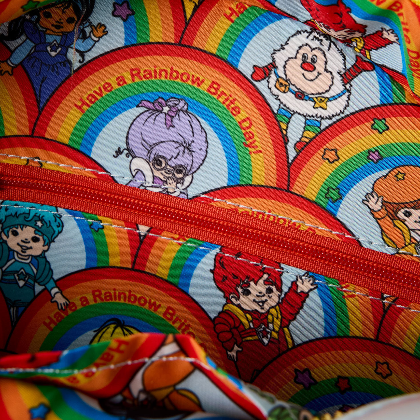 Rainbow Brite Rainbow-Shaped Crossbody Purse upclose detail image number 5
