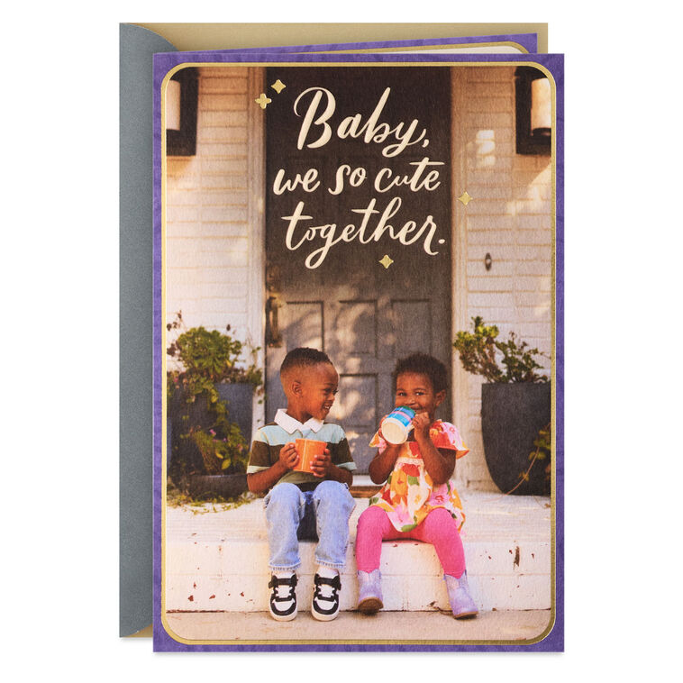Baby We So Cute Anniversary Card
