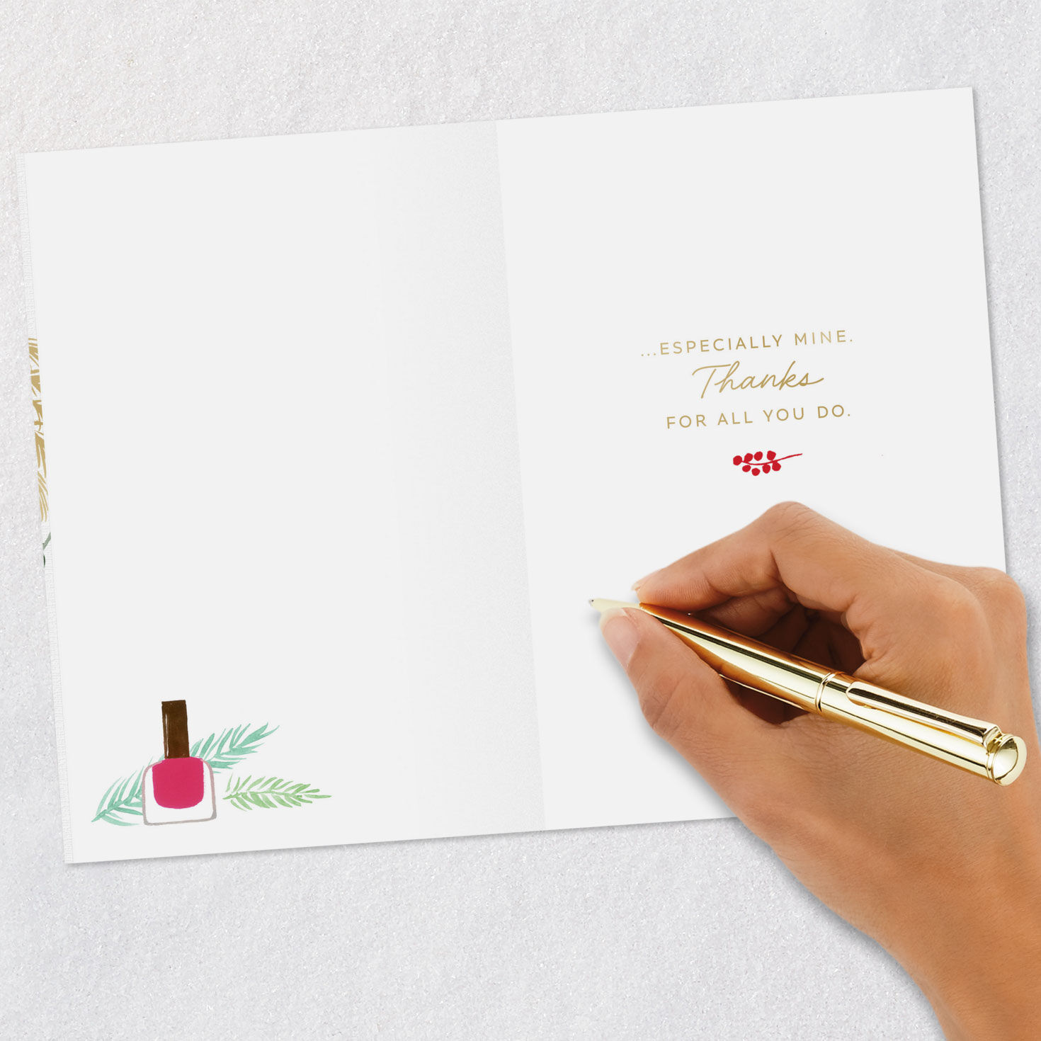 Nail Polish Wreath Christmas Card for Nail Tech Signing card image number 6