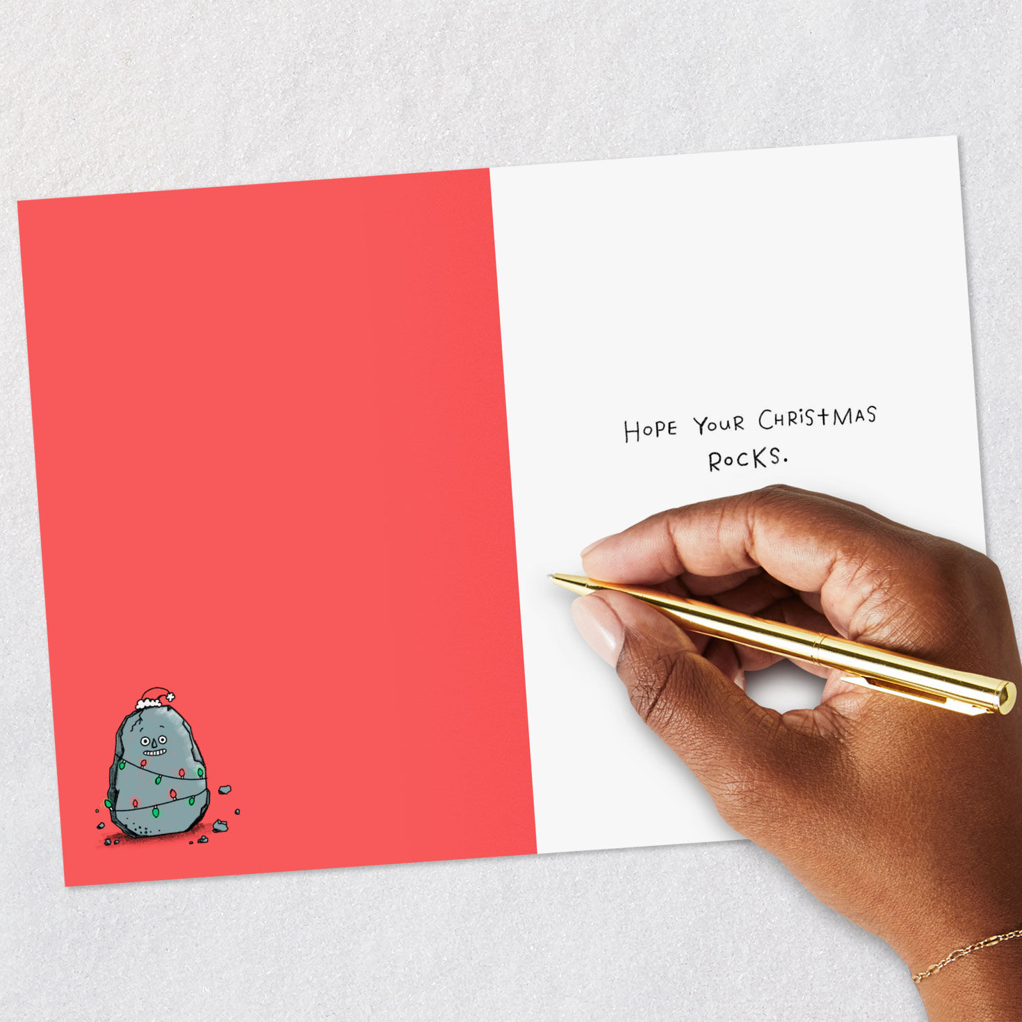 Cartoon Jingle Bells and Rock Funny Christmas Card Signing card image number 6