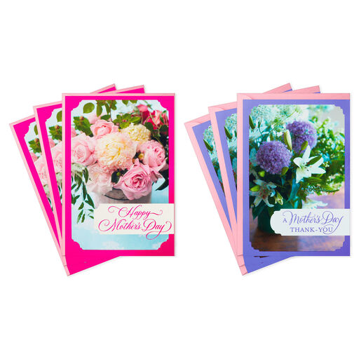 Flower Photos Assorted Mother's Day Cards, Pack of 6, 