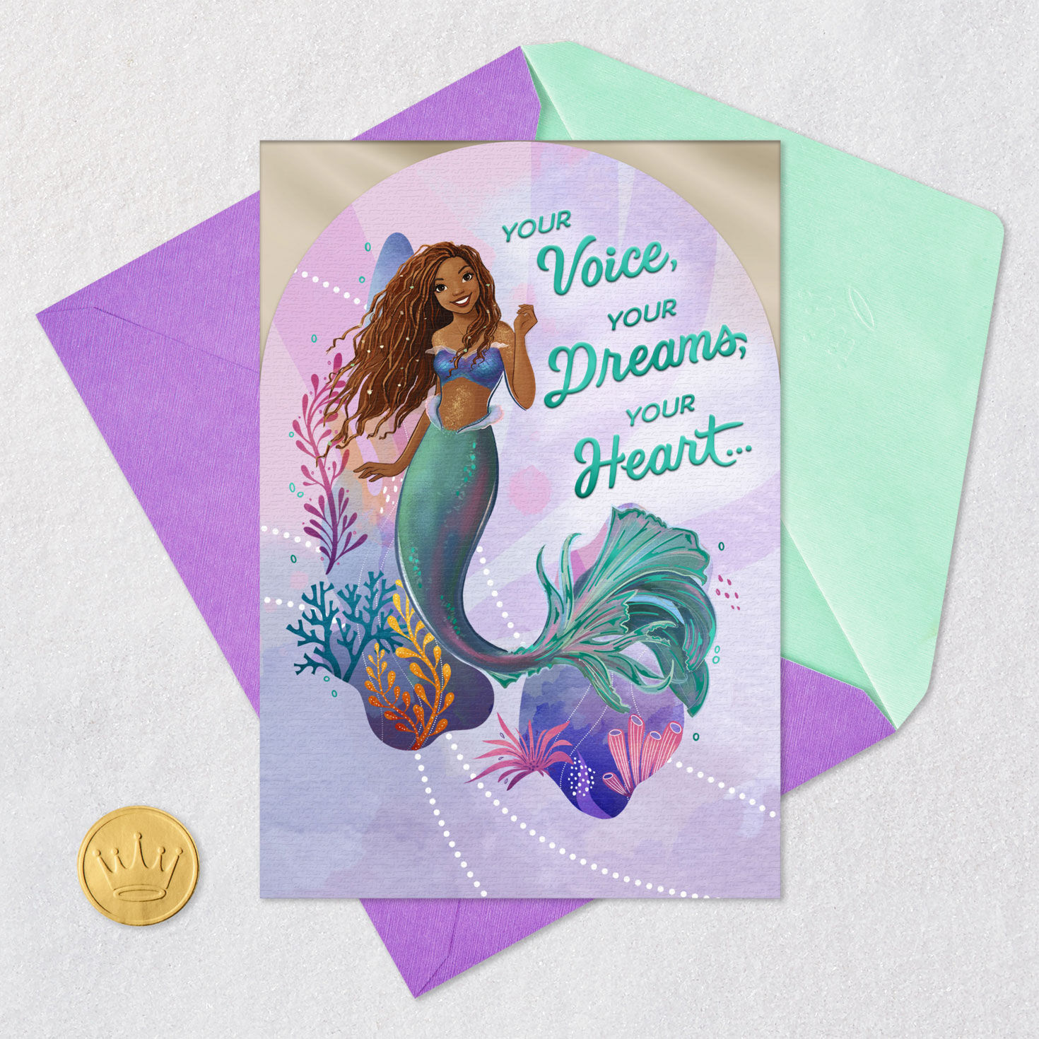 Disney The Little Mermaid Dreams and Heart Birthday Card for only USD 4.99 | Hallmark