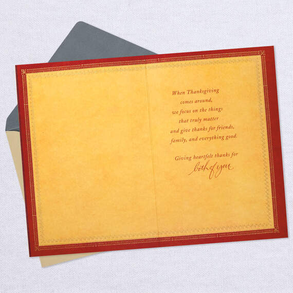 Heartfelt Thanks for You Thanksgiving Card for Both, , large image number 3