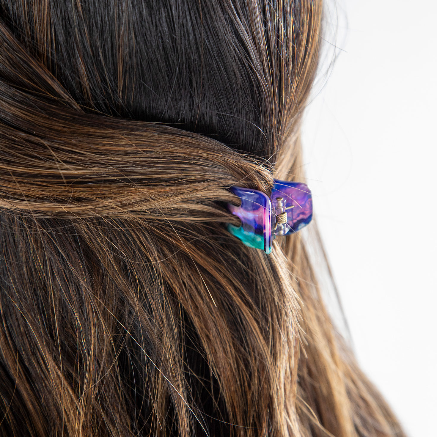 Multicolor Mini Hair Clip Set in use image number 2