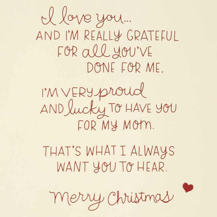 Holiday Heart Charms Mom Christmas Card From Daughter Sentiment image number 2