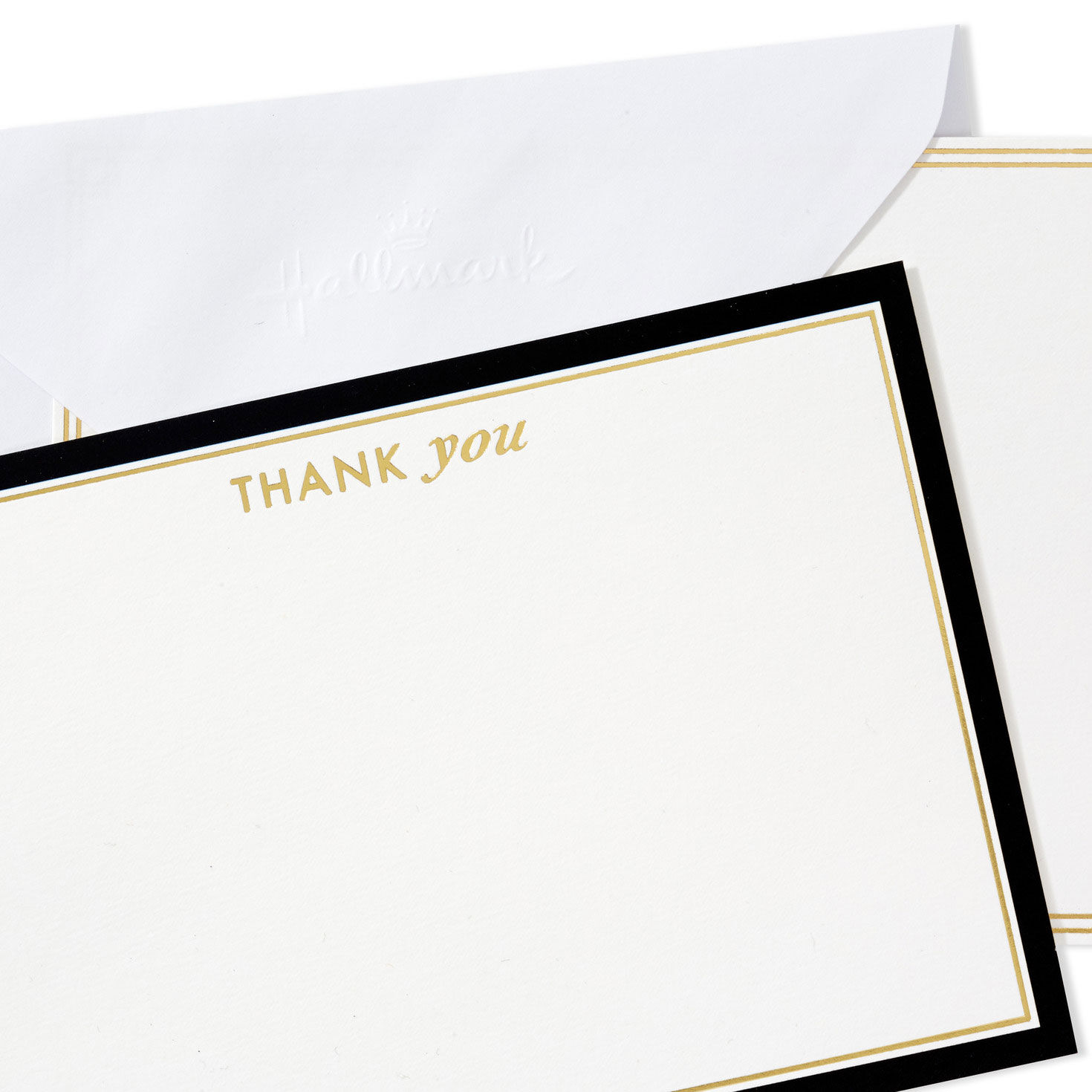 Gold Foil on White Thank You Note Cards in Caddy cover detail image number 3