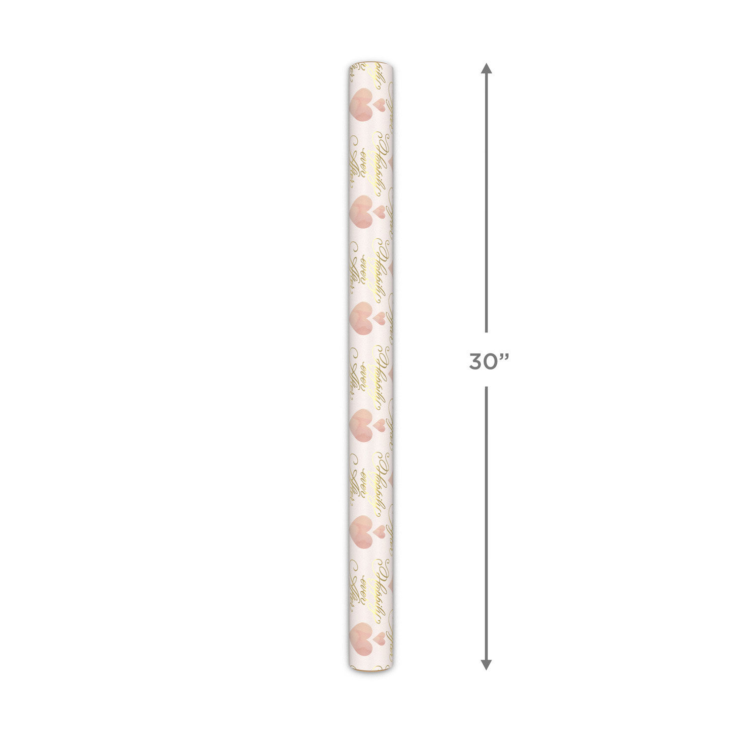 Hearts and Happily Ever After on Blush Wrapping Paper Roll, 20 sq. ft., , large image number 5