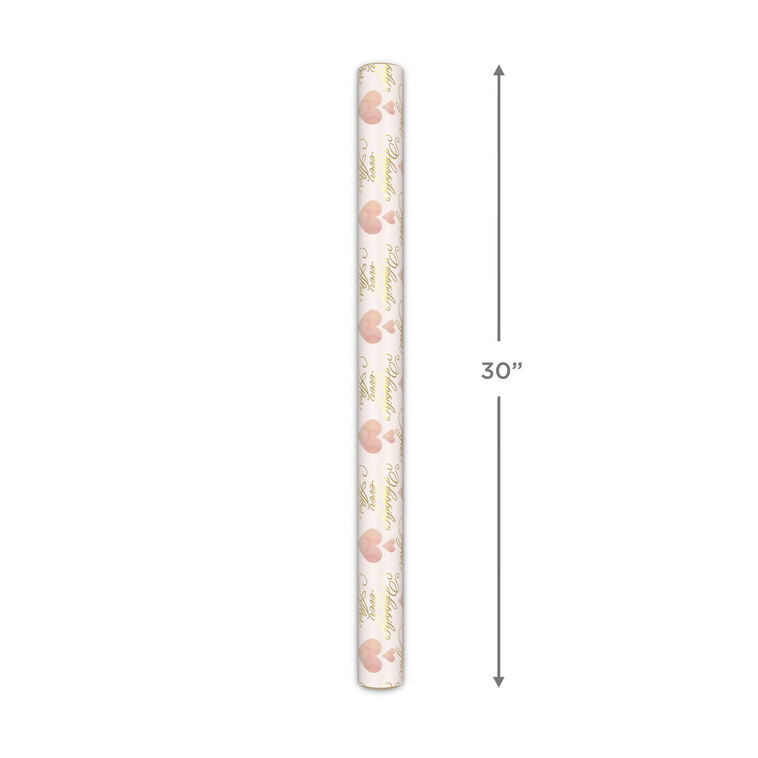 Hearts and Happily Ever After on Blush Wrapping Paper Roll, 20 sq. ft., , large image number 5