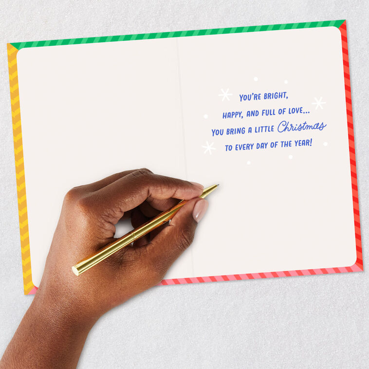 Colorful Letters Christmas Card for Granddaughter Signing card image number 6