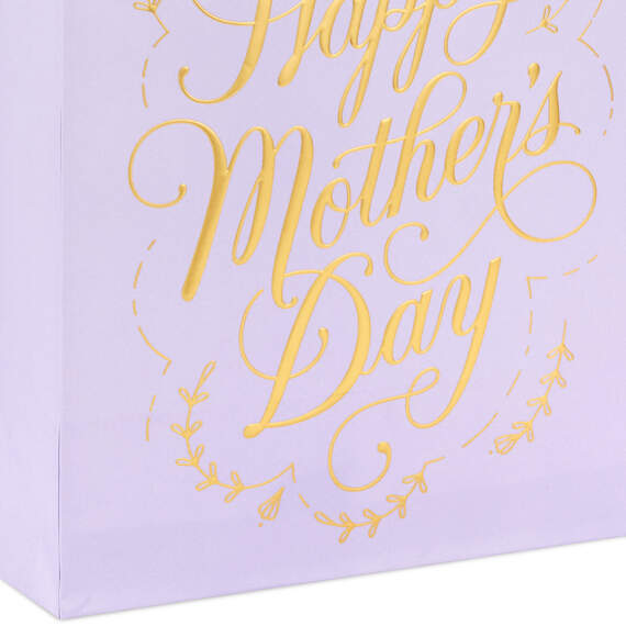 9.6" Gold Script on Lilac Medium Mother's Day Gift Bag, , large image number 5