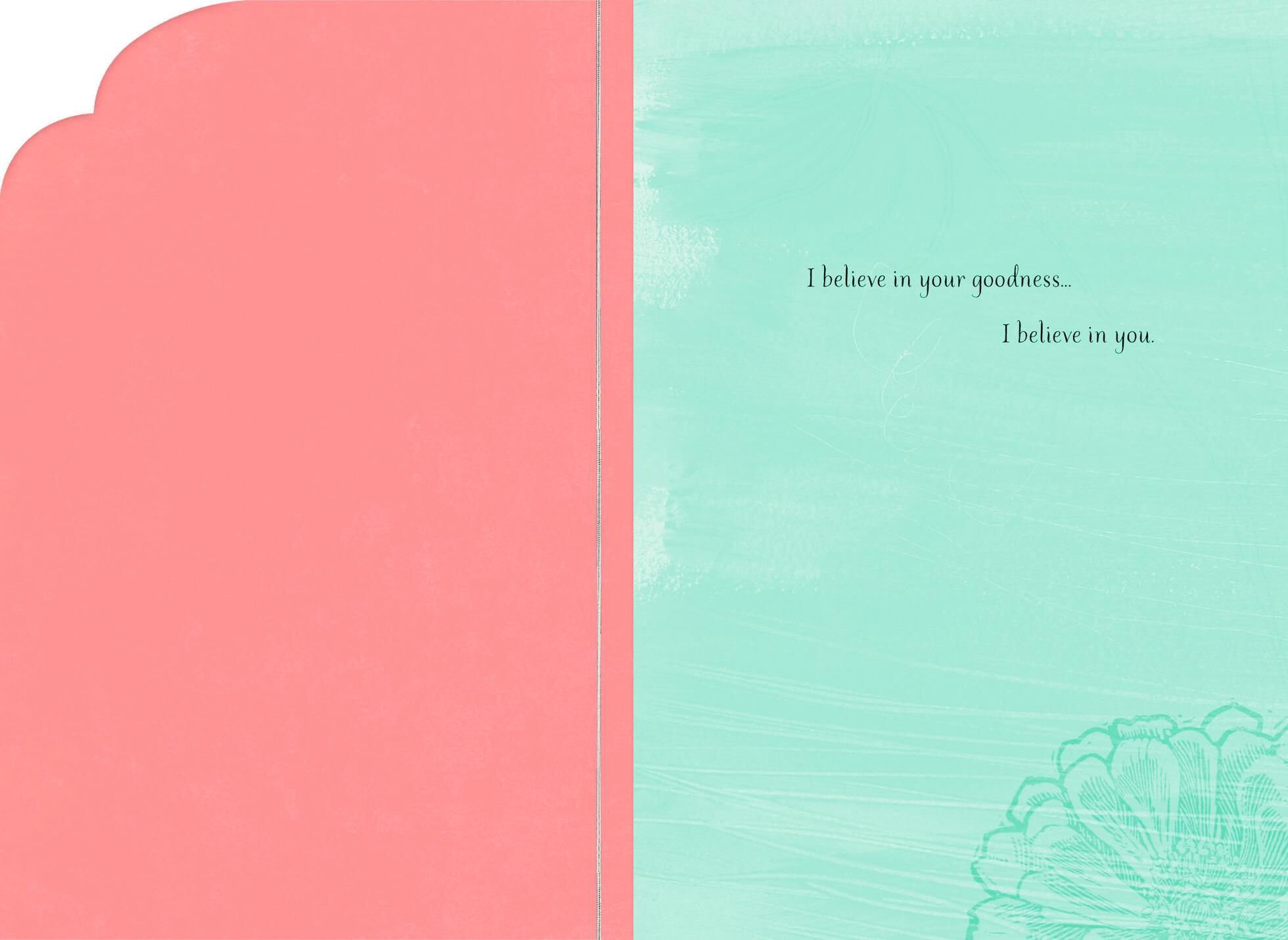 I Believe in You Orange Floral Encouragement Card