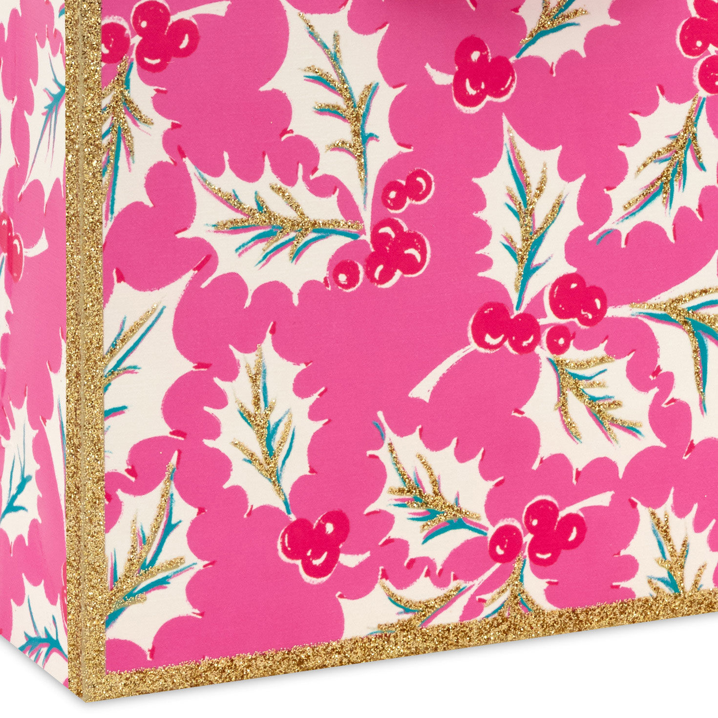 Lacey Chabert Holly Small Pink Christmas Gift Bag Base/Side Detail image number 5