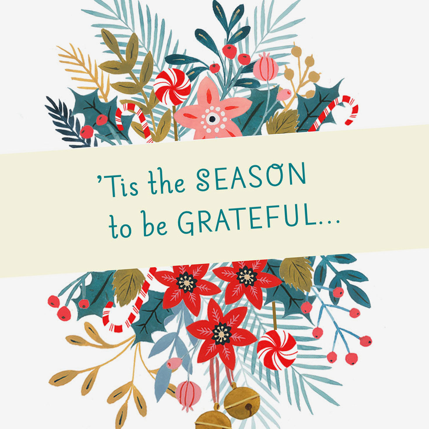 Floral Gratitude Christmas Card Pack Cover Detail image number 5