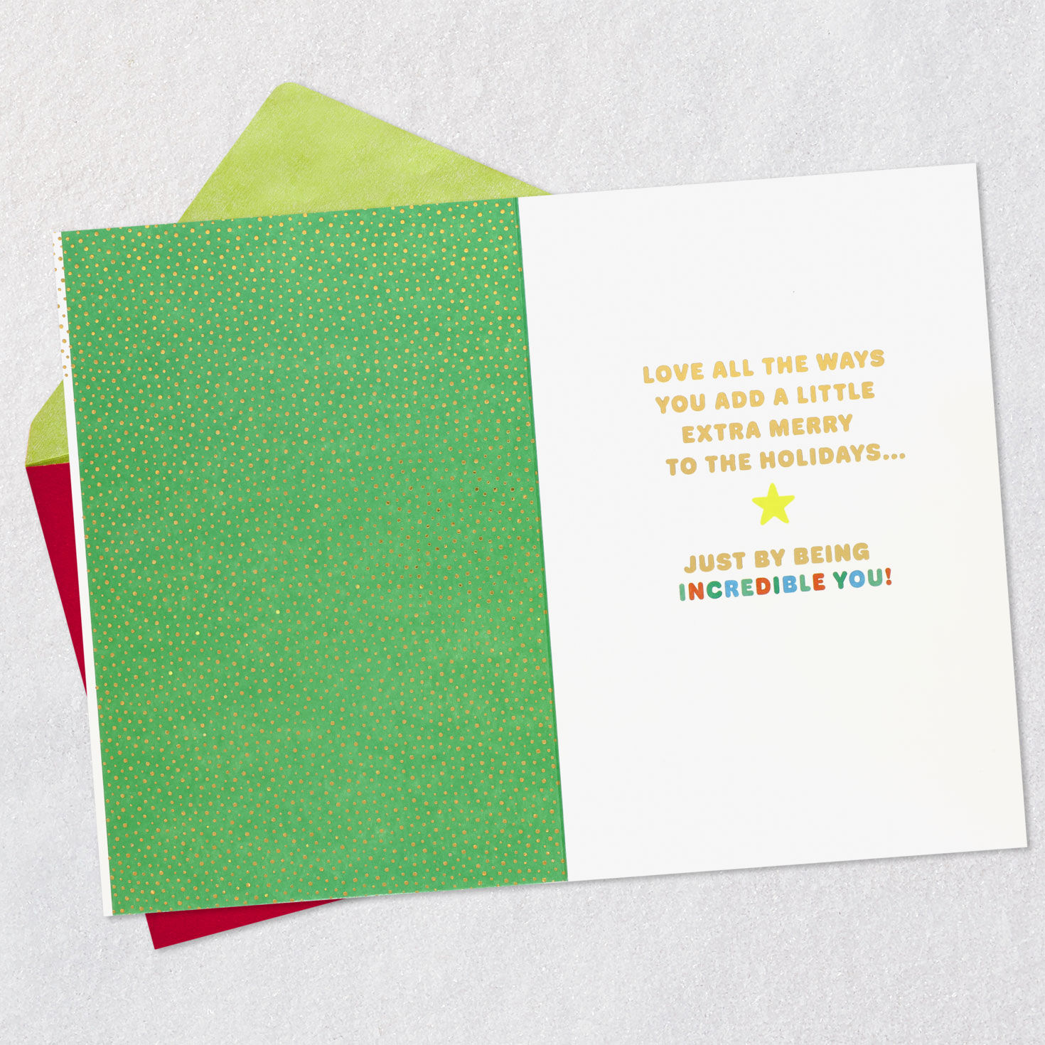 Colorful Tree Christmas Card for Grandson Open card with envelope image number 3