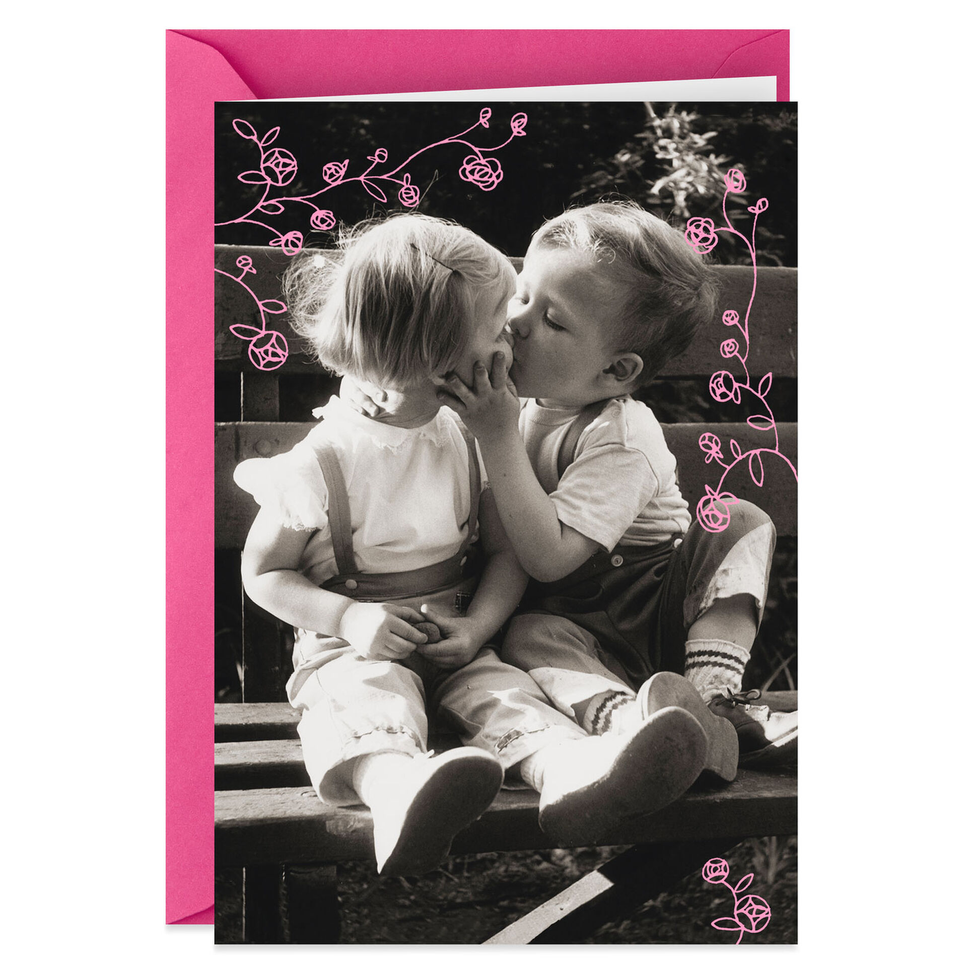 Greetings card pebble art design 4 anytime boy//girlfriend love kiss birthday