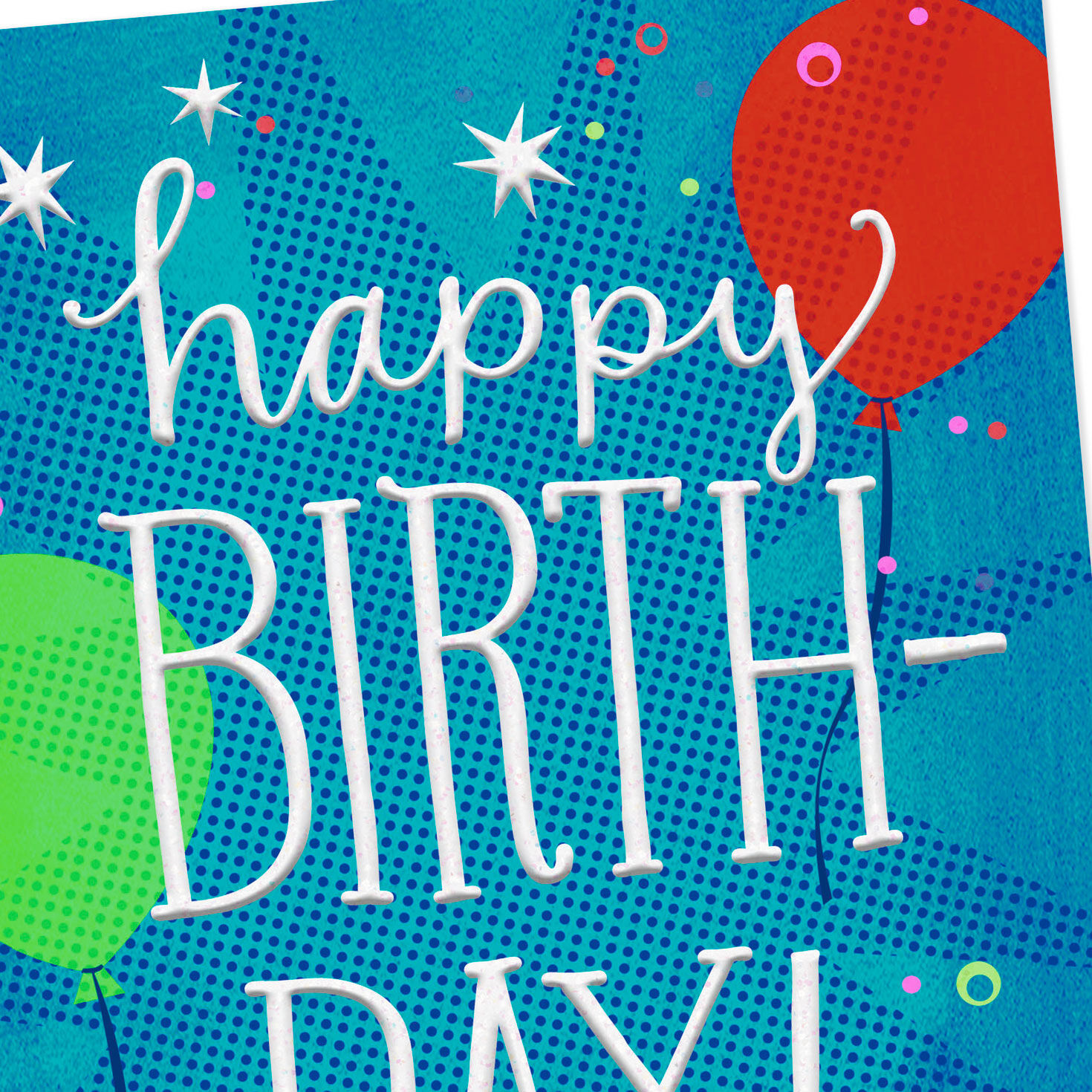 Balloons and Stars Happy Birthday Card Card Front Detail image number 4