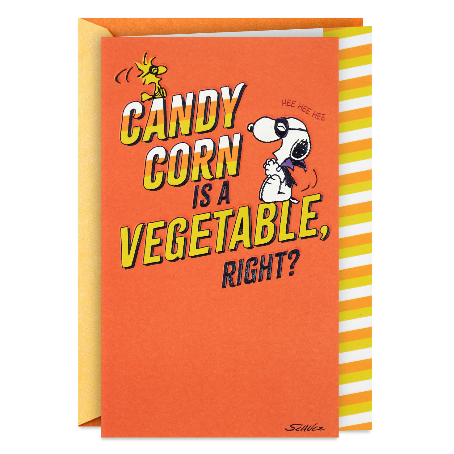 Peanuts® Snoopy and Woodstock Candy Corn Funny Halloween Card for only USD 3.29 | Hallmark