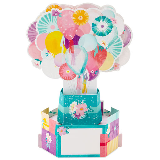 Balloons and Presents 3D Pop-Up Birthday Card, 