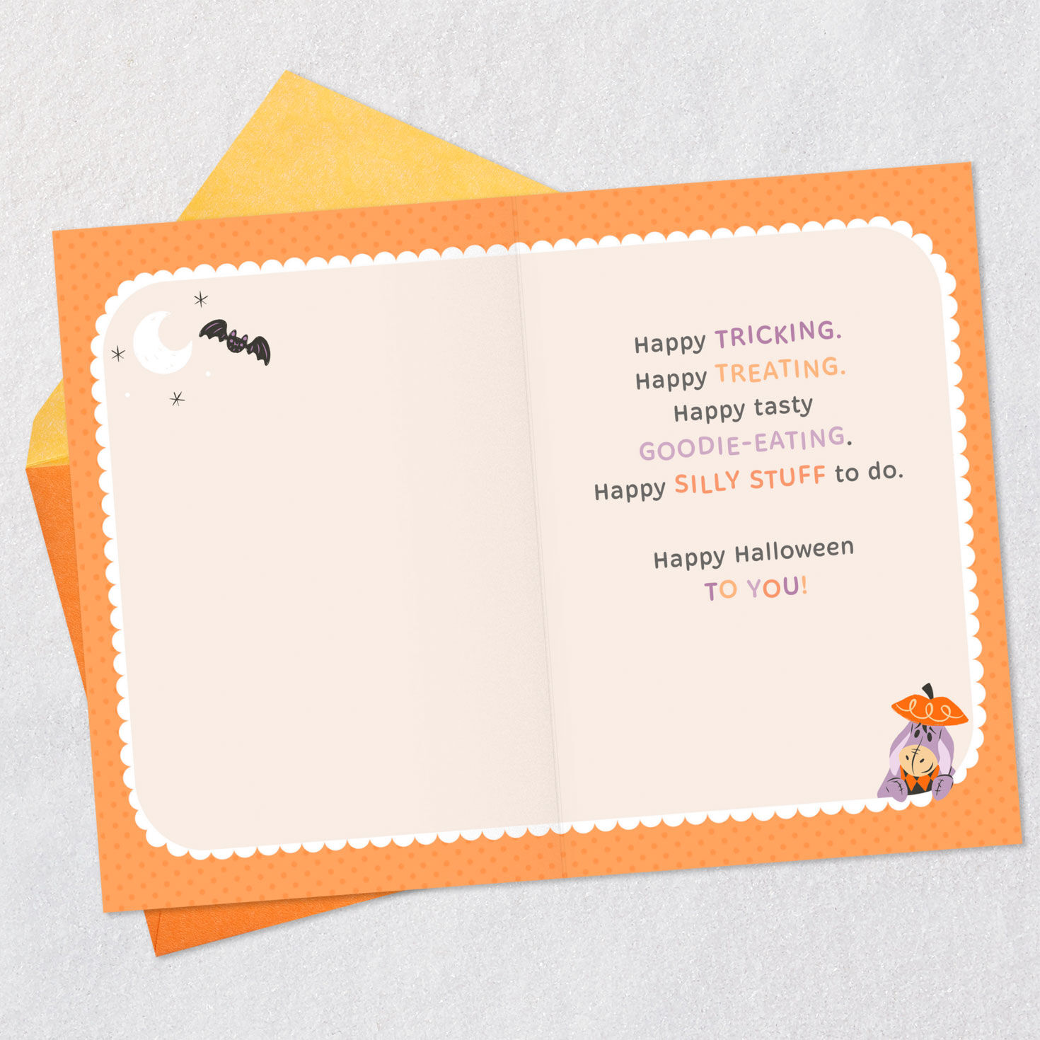 Winnie the Pooh and Eeyore Halloween Card for Granddaughter Sentiment image number 3