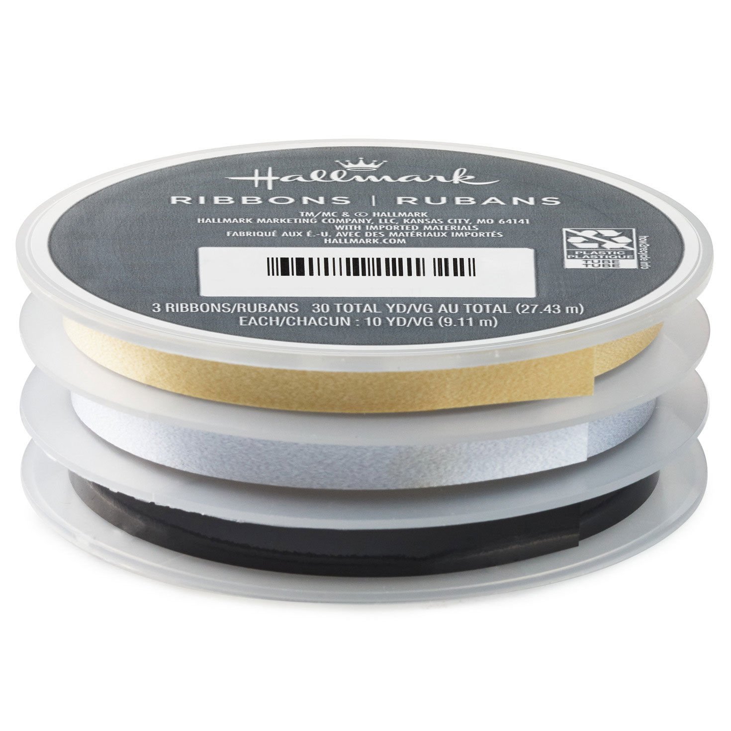Gold/Silver/Black Metallic 3-Pack Curling Ribbon side image number 1