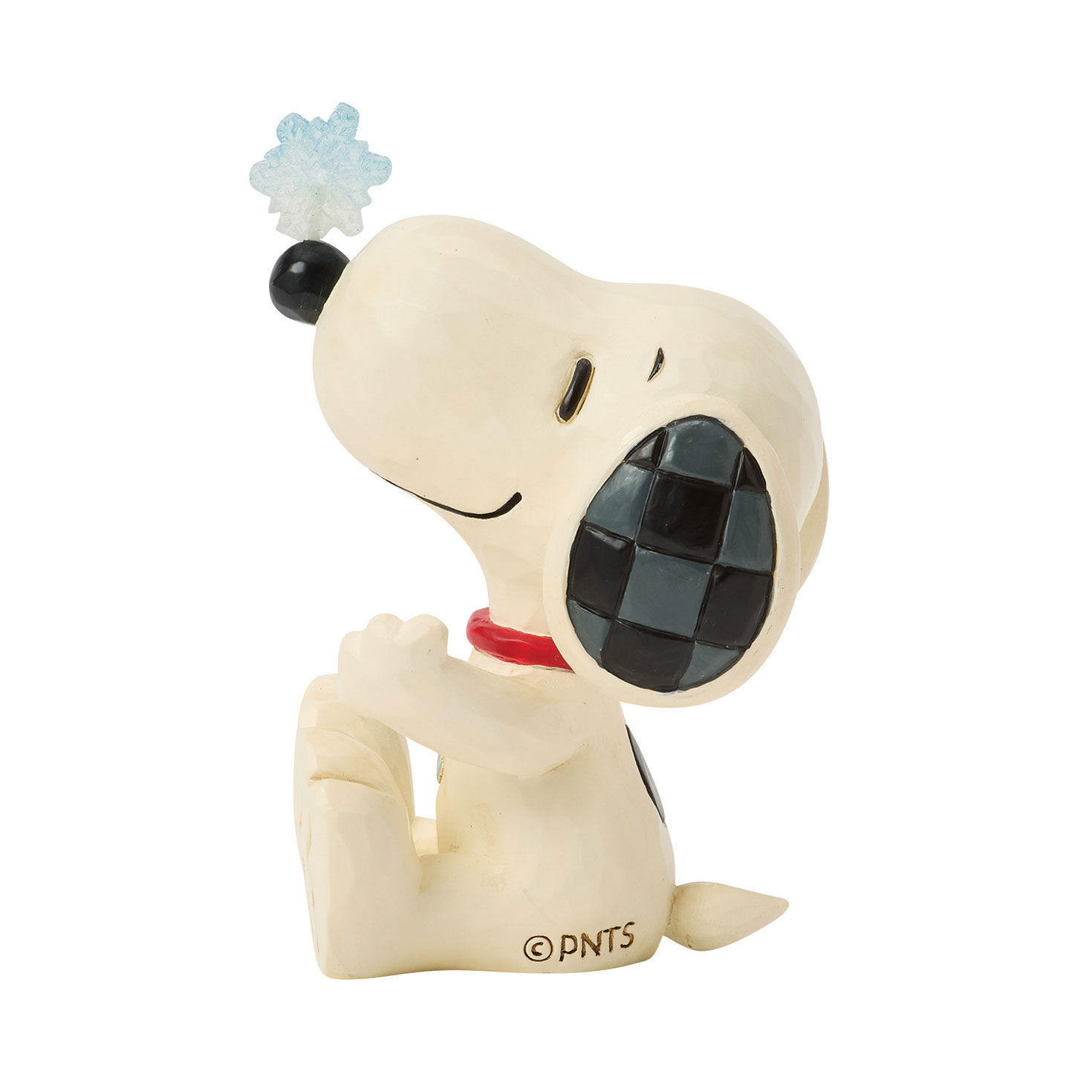 Jim Shore Snoopy With Snowflake on Nose Statue back image number 2