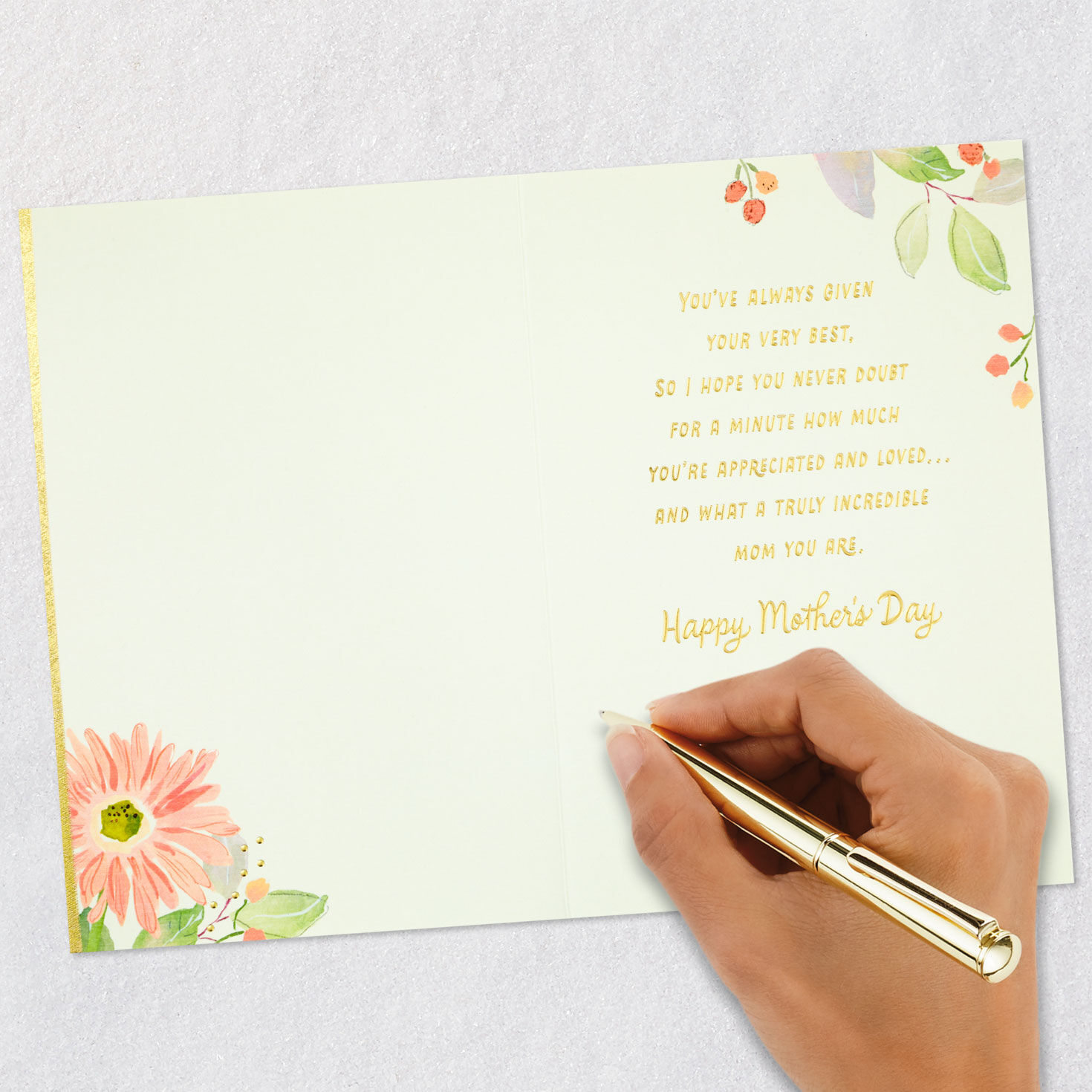 Flowers in Vintage Pitcher Mom Mother's Day Card signing card image number 6