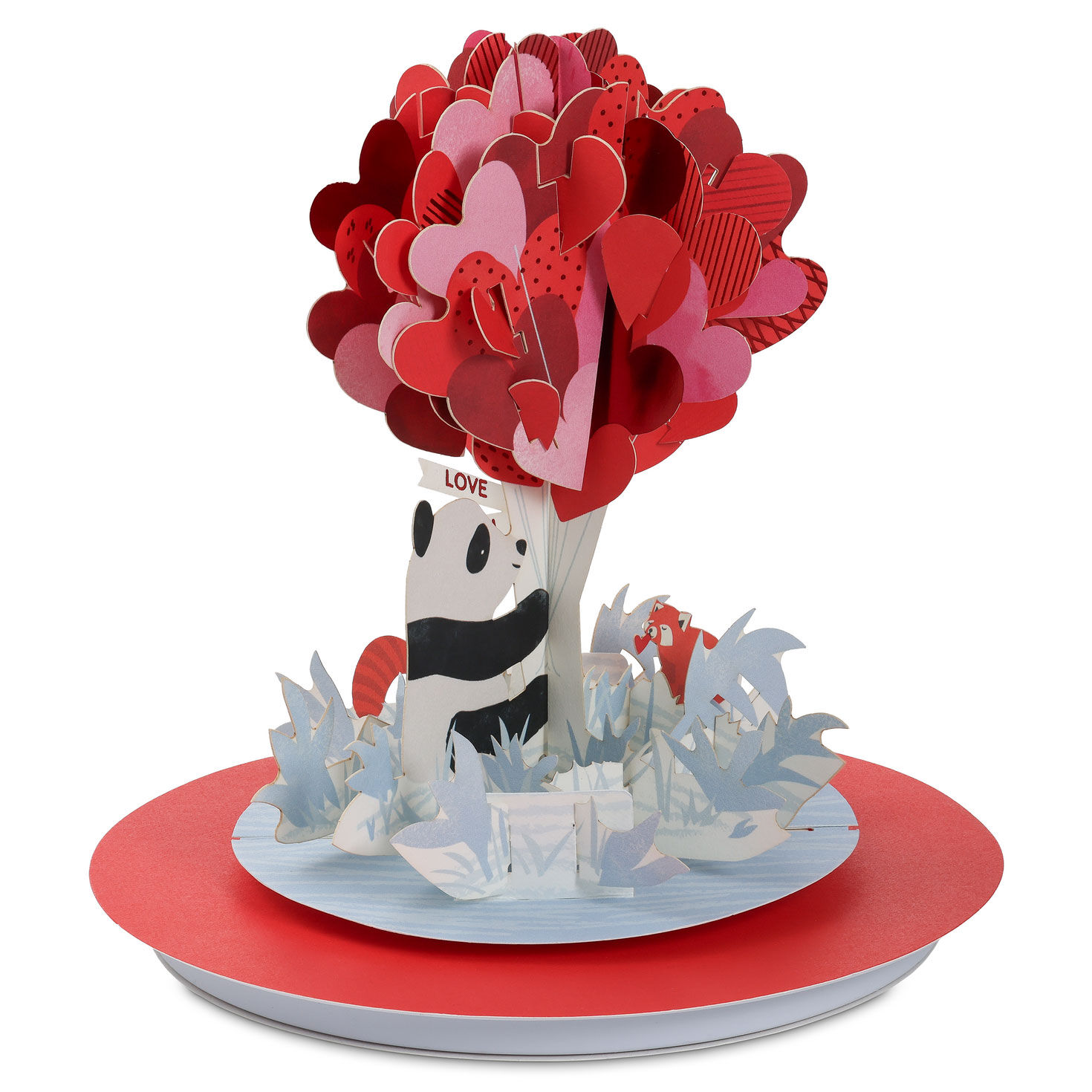 Panda Balloons Musical 3D Love Valentines Day Card card back image number 3