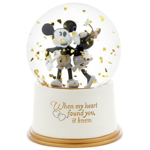 Disney Mickey and Minnie My Heart Found You Snow Globe, 