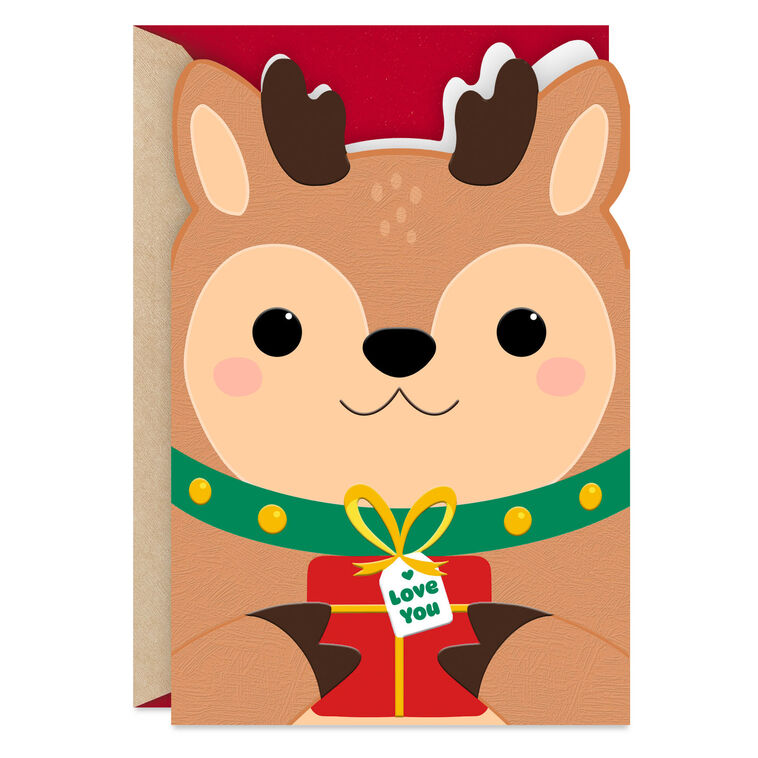 Reindeer Love You Christmas Card for Kid