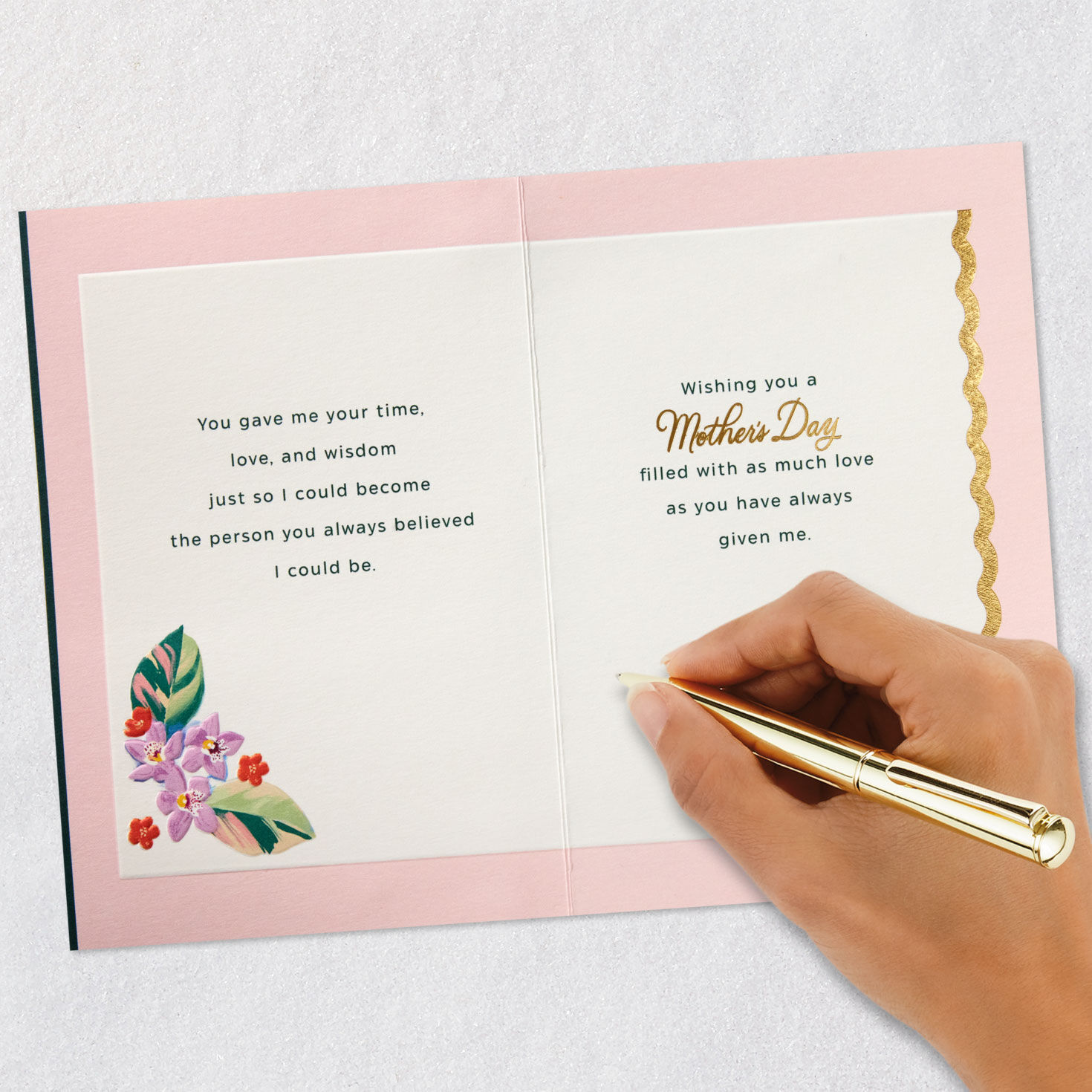 Floral Border Lacey Chabert Mom Mother's Day Card Signing card image number 7