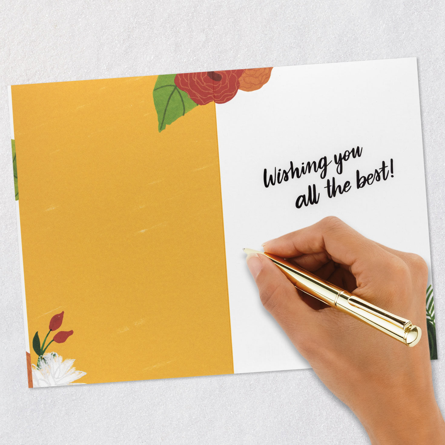 Tropical Flowers and Brushstroke Lettering Goodbye Card Signing card image number 6