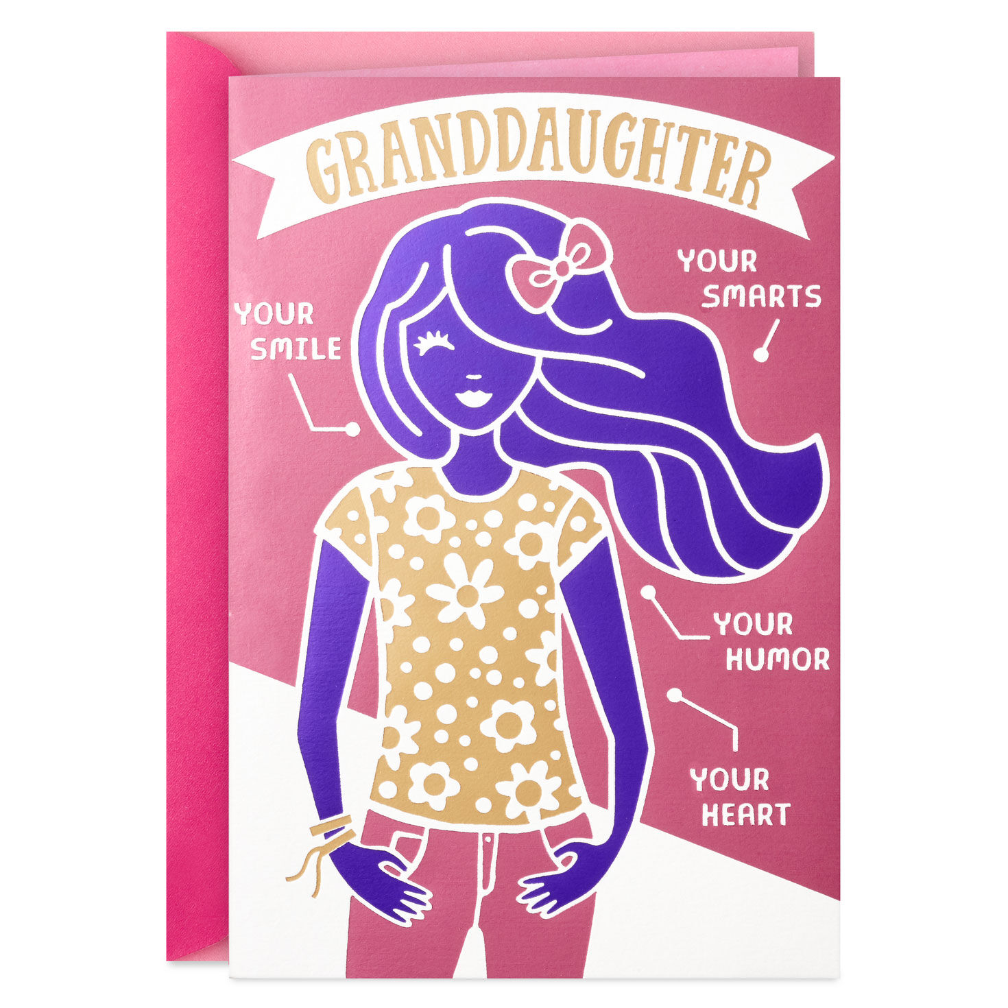 Your Smile, Smarts and Heart Birthday Card for Granddaughter