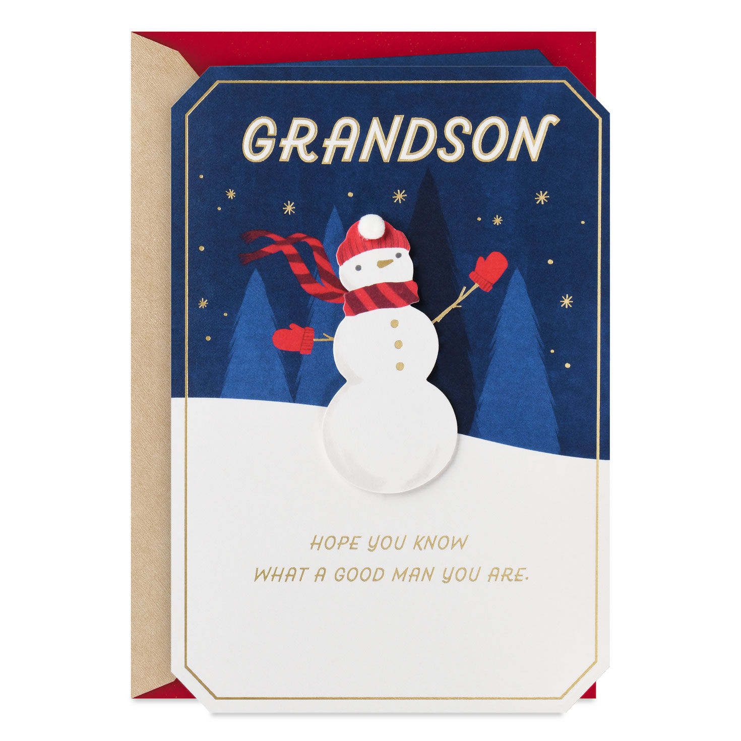 You're a Good Man Christmas Card for Grandson