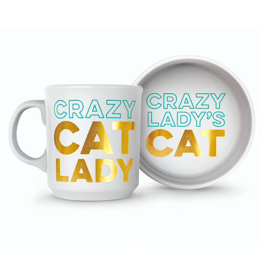 Crazy Cat Lady Mug and Bowl, Set of 2, 