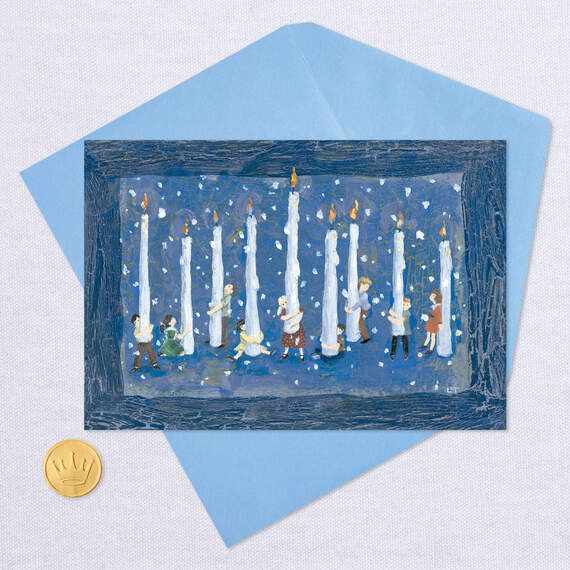 Kids Hugging Candles Hanukkah Card, , large image number 5