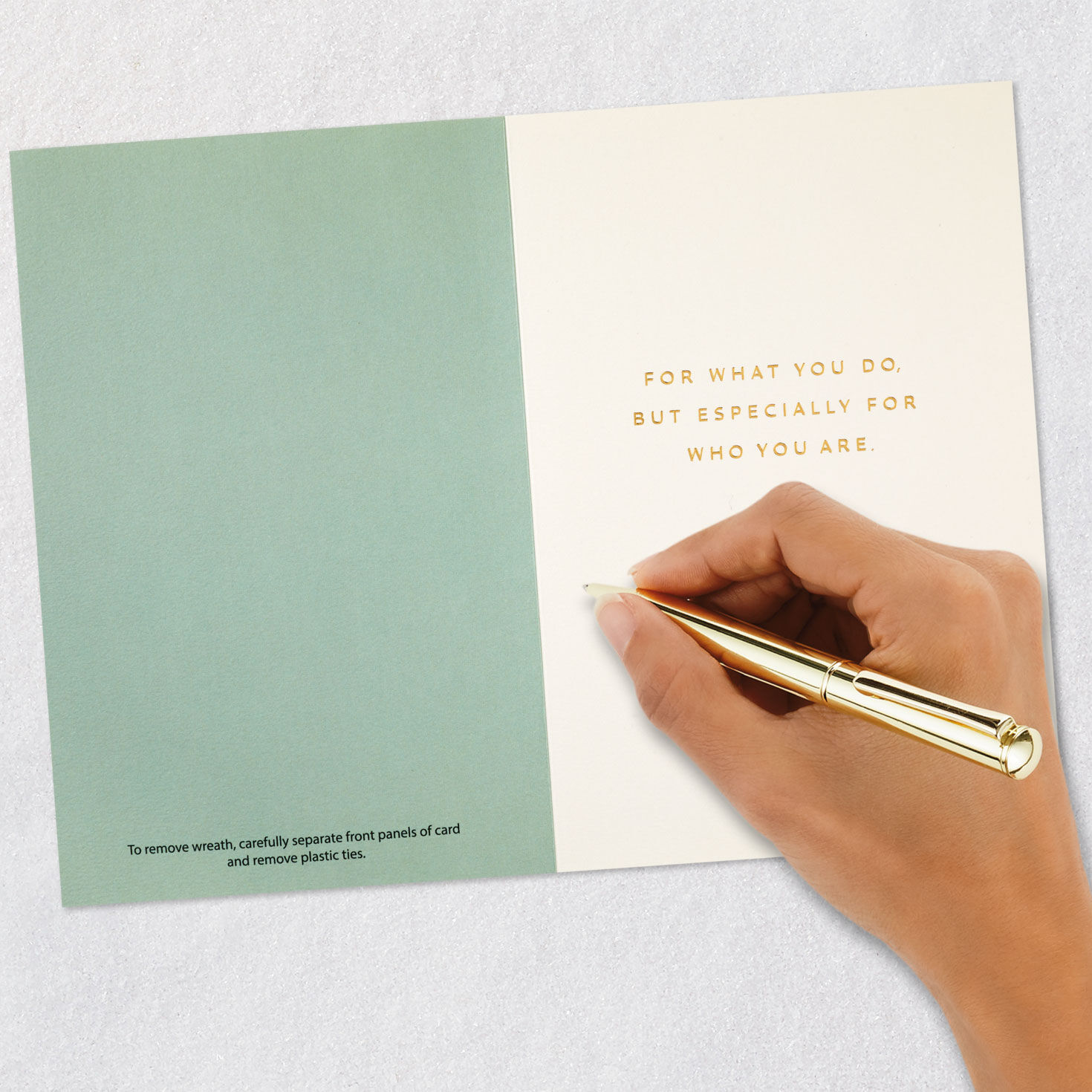 You Are Loved Floral Hoop Wreath Card signing card image number 7