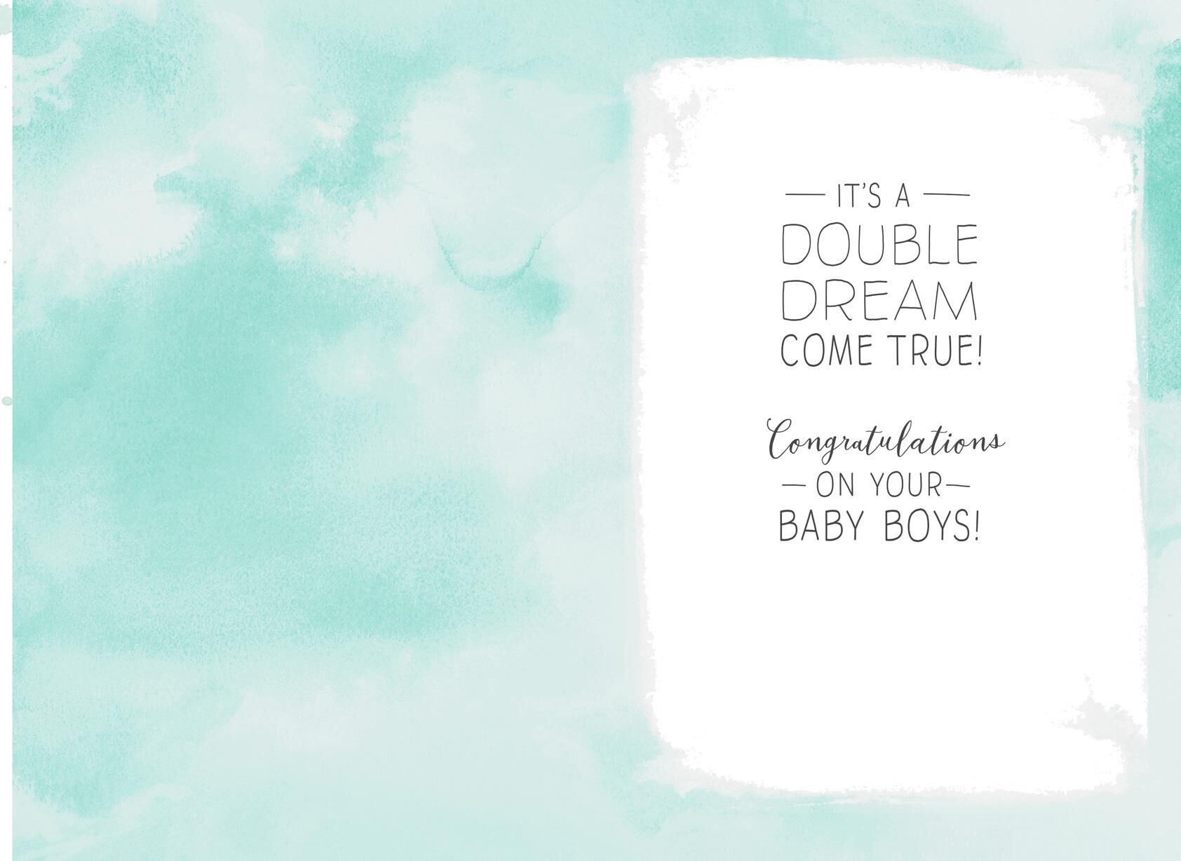 Polar Bear Cubs New Baby Twin Boys Card