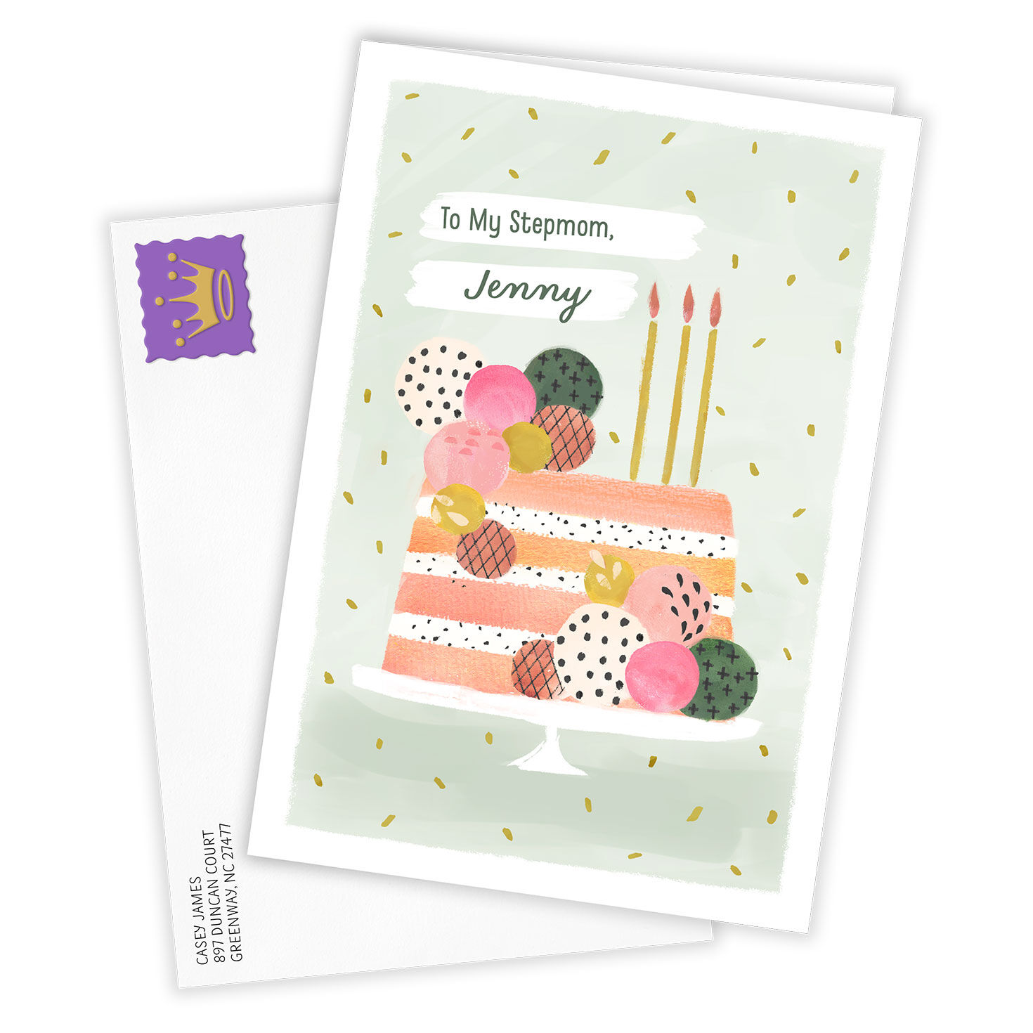 Pretty Pink Cake Folded Birthday Photo Card  image number 2