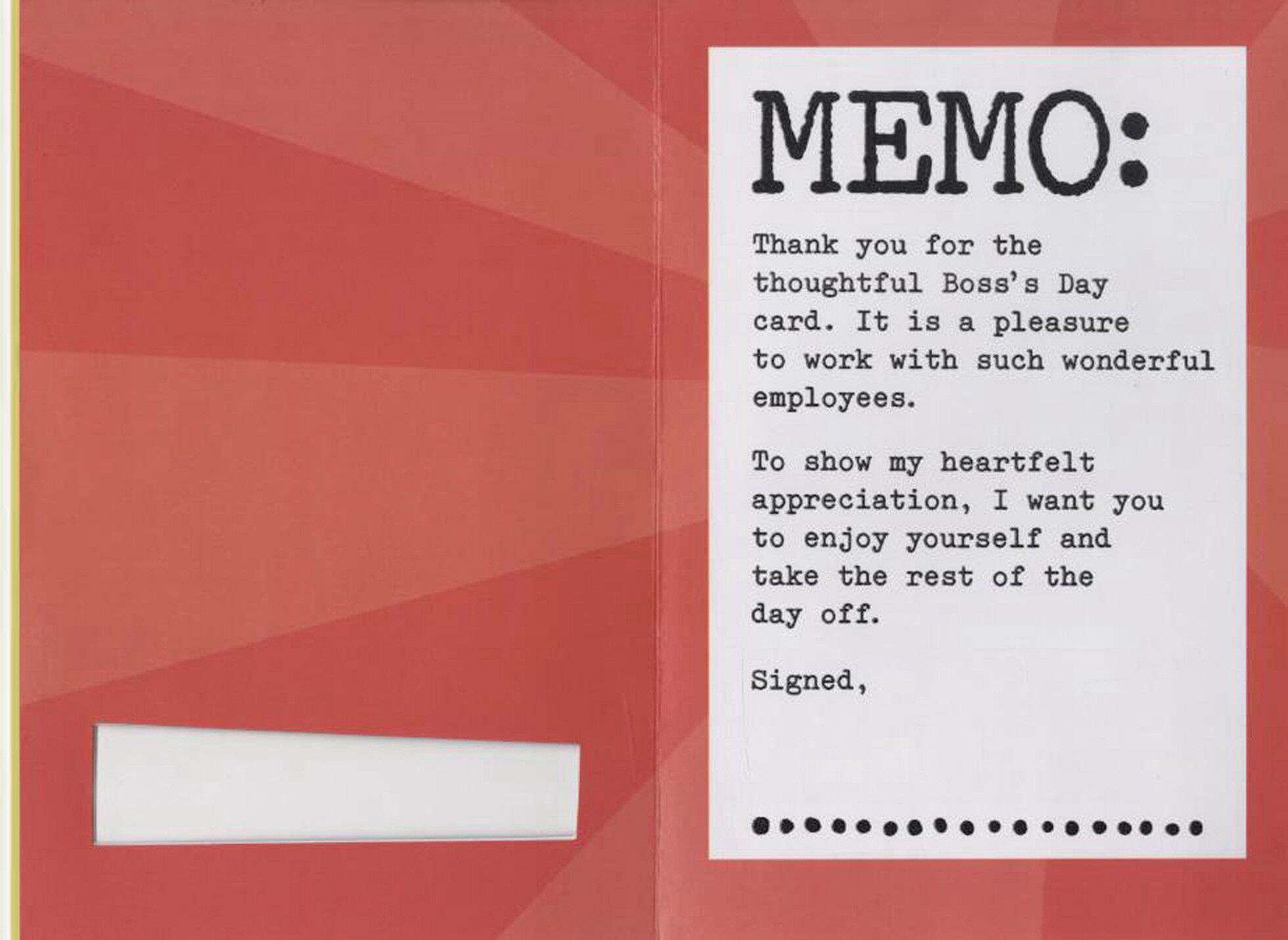 Sign on the Dotted Line Boss's Day Card