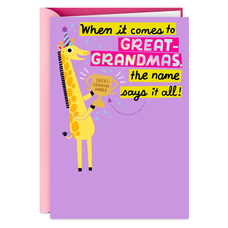 Your Name Says It All Birthday Card for Great-Grandma