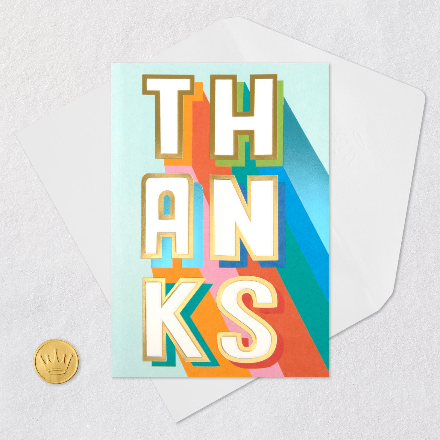 Rainbow Letters Blank Thank-You Card, , large image number 4