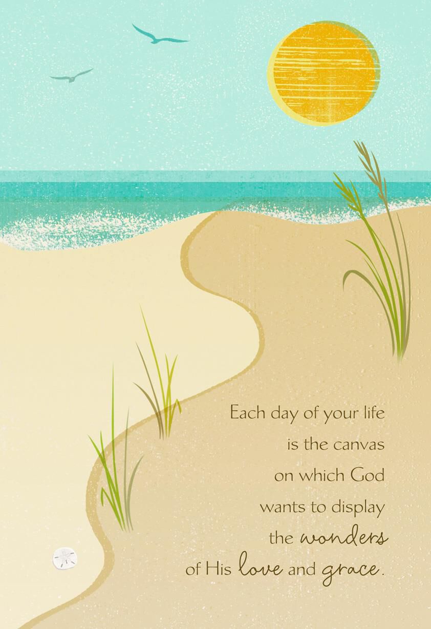 Beach Blessings Speechless Religious Birthday Card