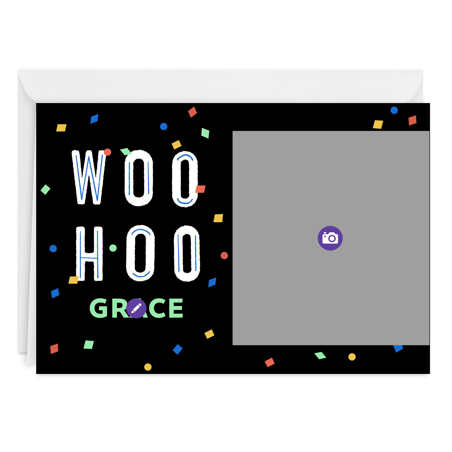 Personalized Confetti Celebration Photo Card  image number 3