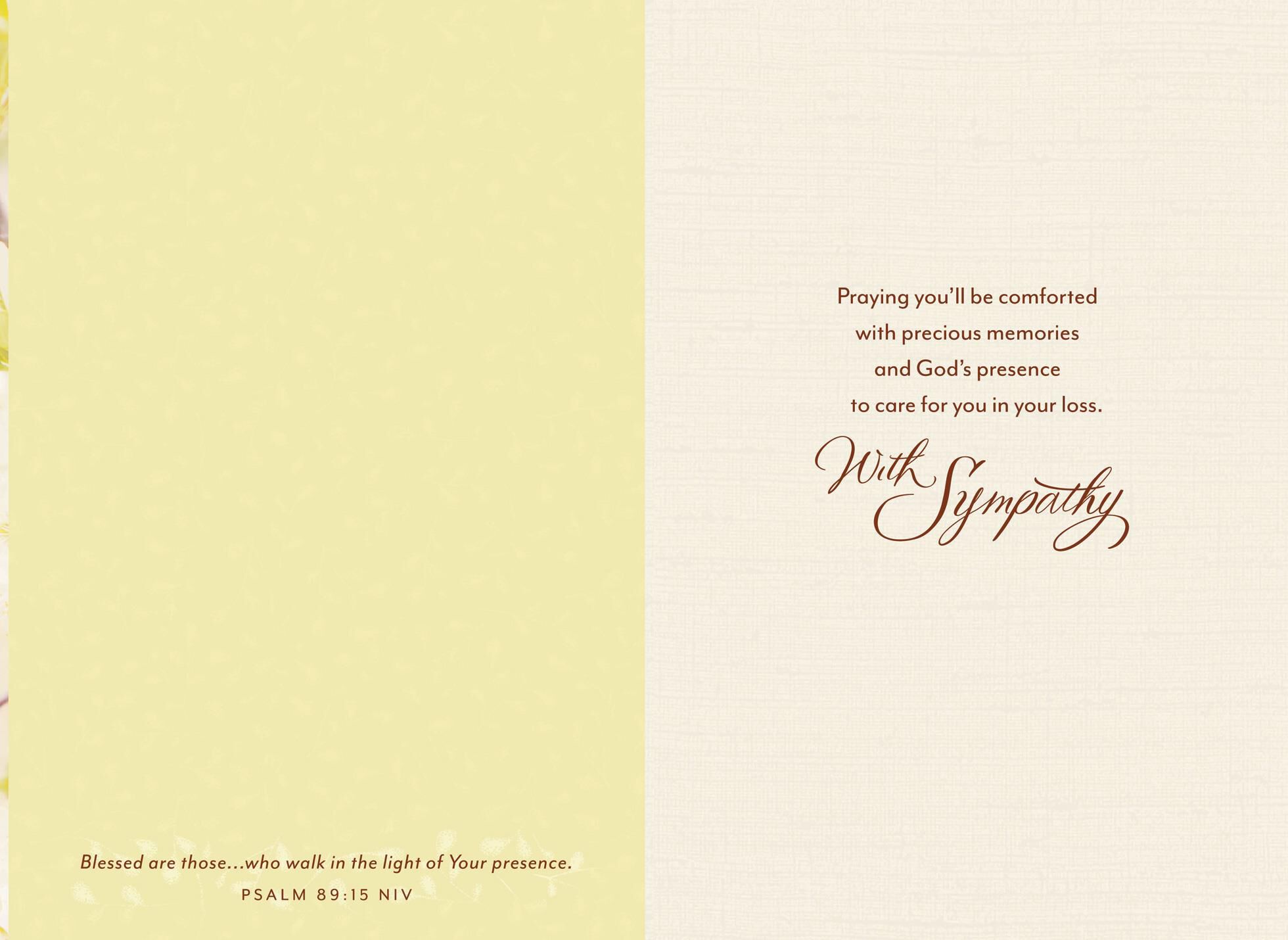 White Floral Religious Sympathy Card